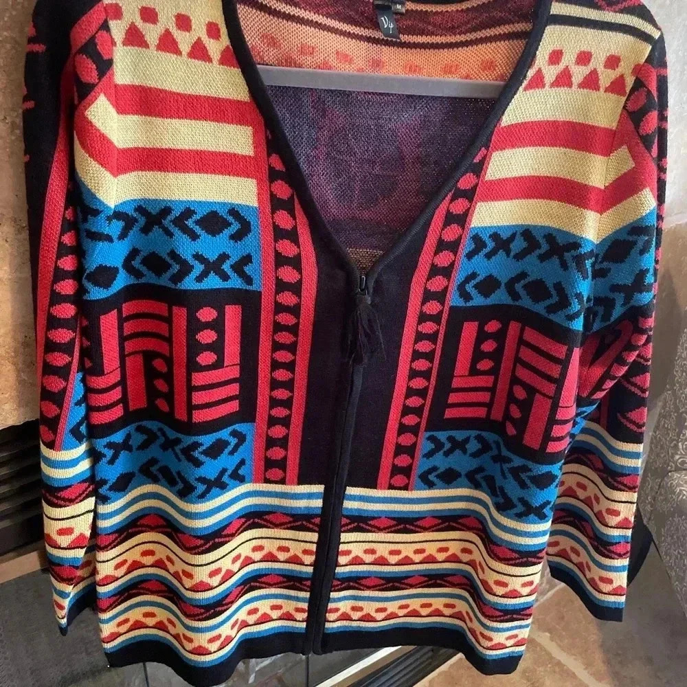 NWT VTG art to wear ethnic/tibetan buddha sweater luxury yarn artsy M